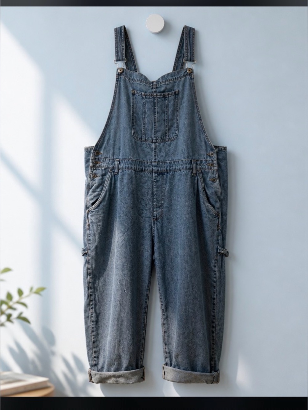 Cotton On Washed Denim Loose-Fit Overalls in Blue